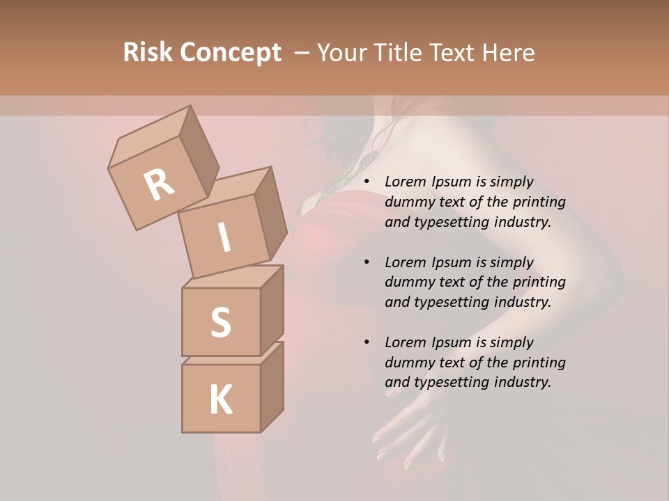 Pregnant Red Dress PowerPoint Template