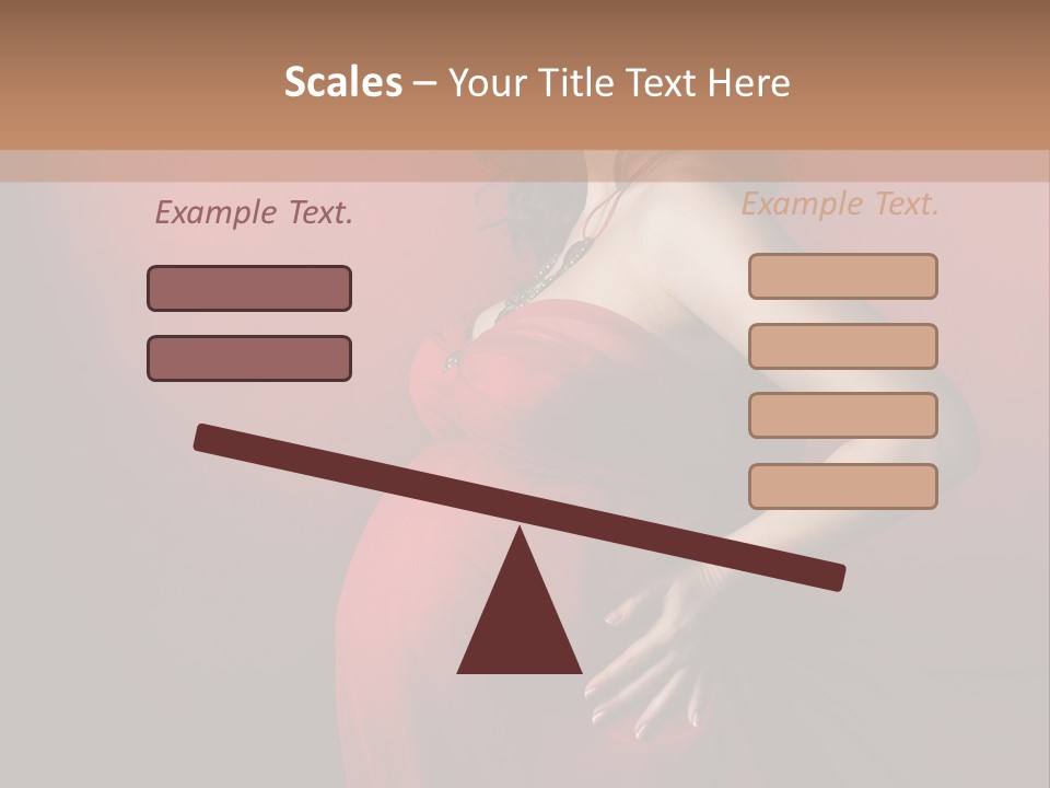 Pregnant Red Dress PowerPoint Template