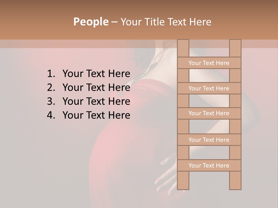 Pregnant Red Dress PowerPoint Template