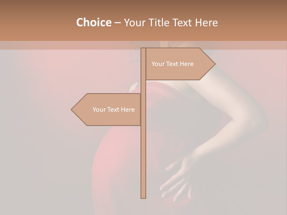 Pregnant Red Dress PowerPoint Template