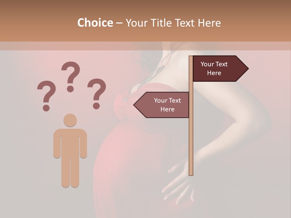 Pregnant Red Dress PowerPoint Template