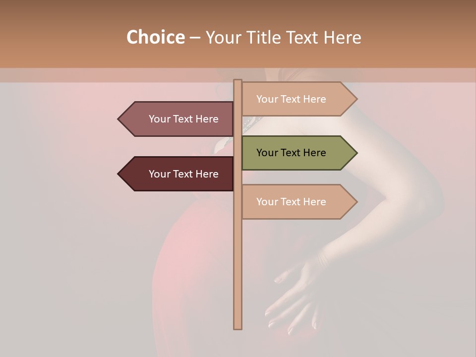 Pregnant Red Dress PowerPoint Template