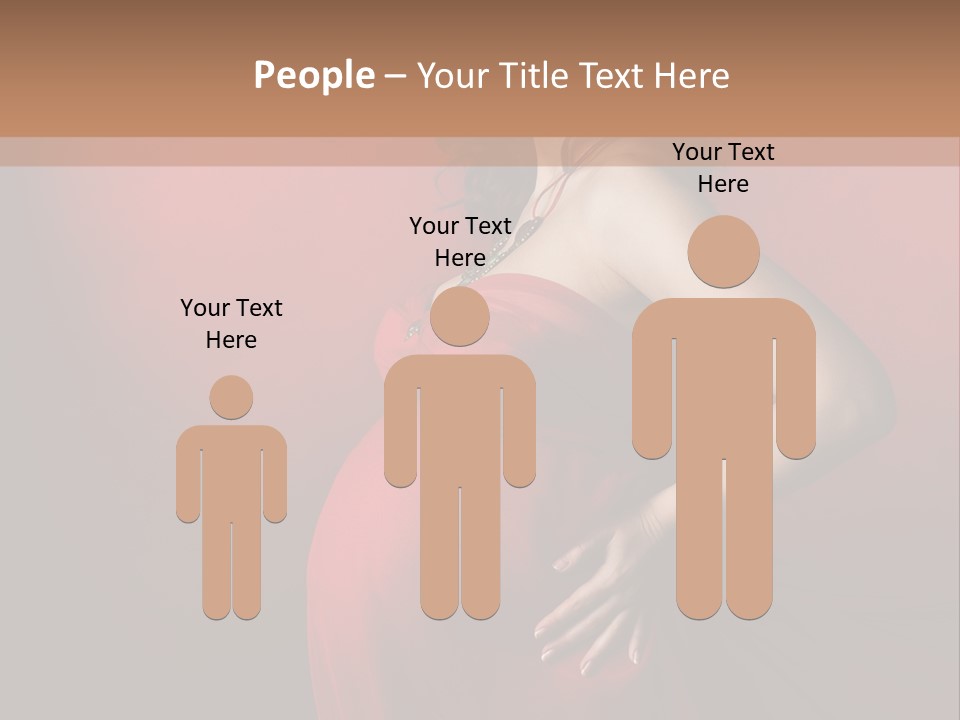 Pregnant Red Dress PowerPoint Template