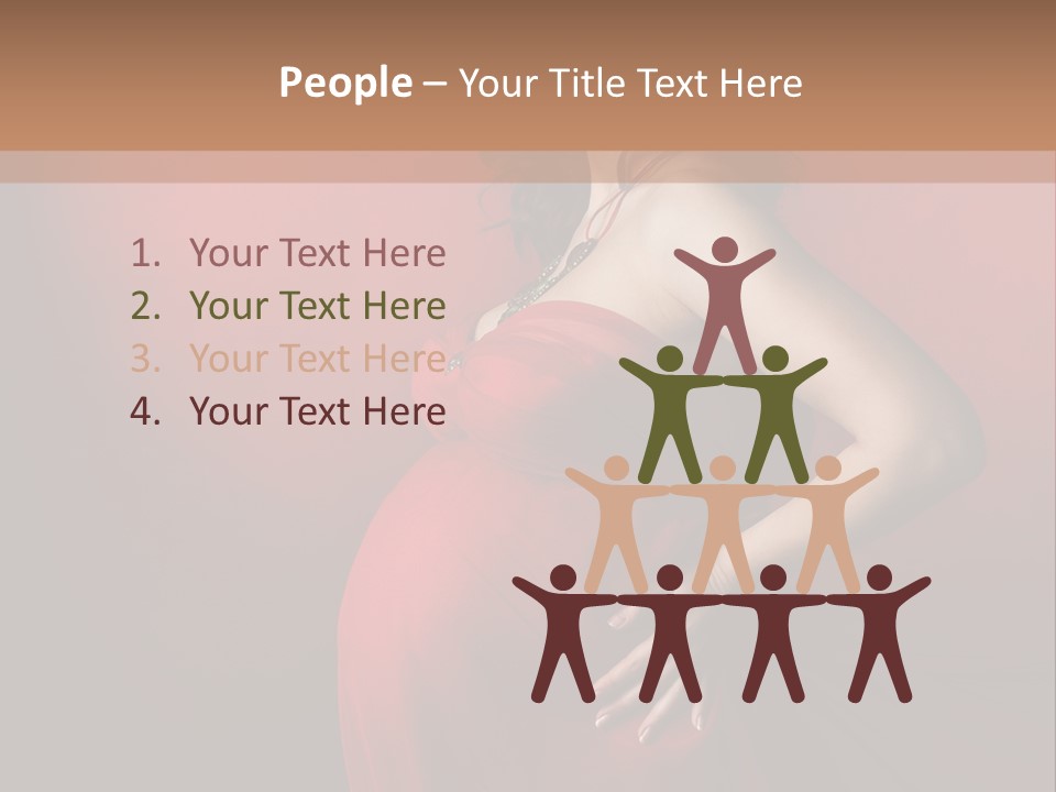 Pregnant Red Dress PowerPoint Template