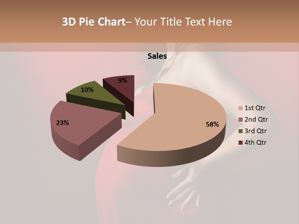 Pregnant Red Dress PowerPoint Template