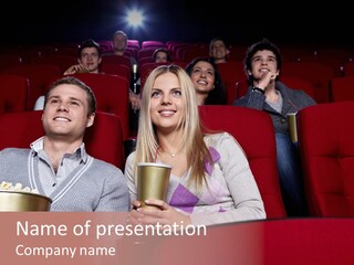 People Watching A Movie PowerPoint Template