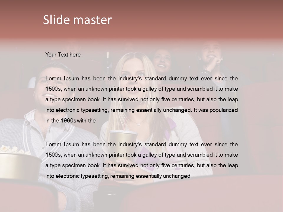 People Watching A Movie PowerPoint Template