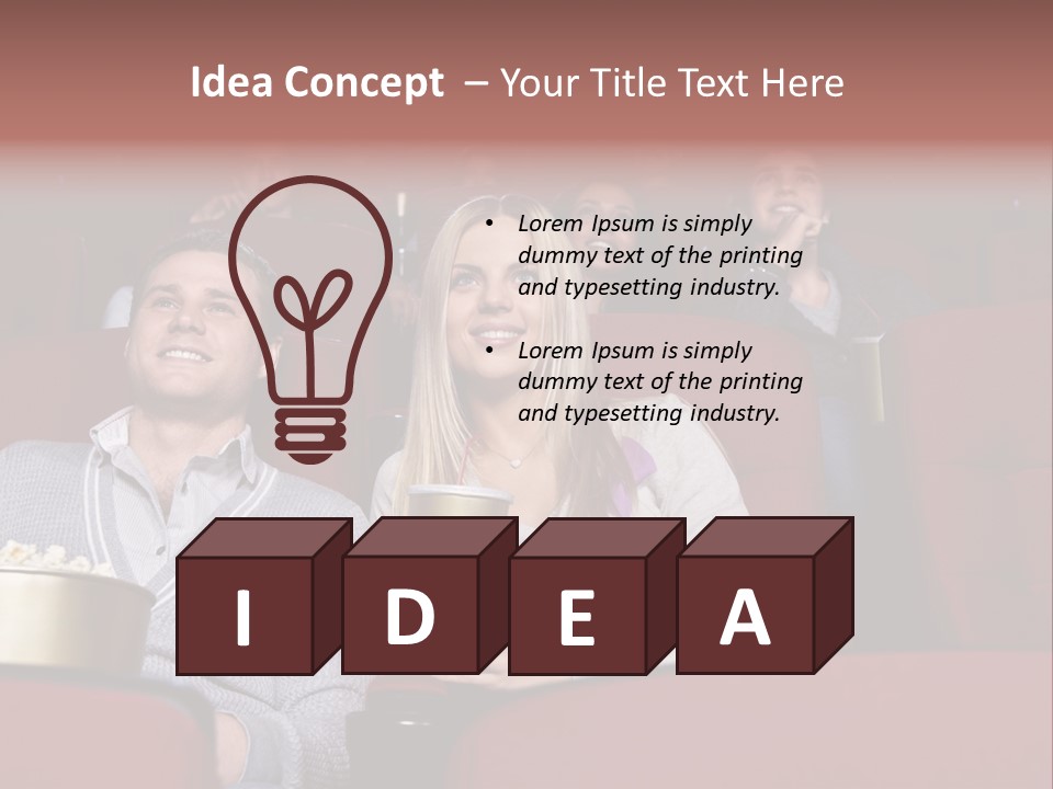 People Watching A Movie PowerPoint Template