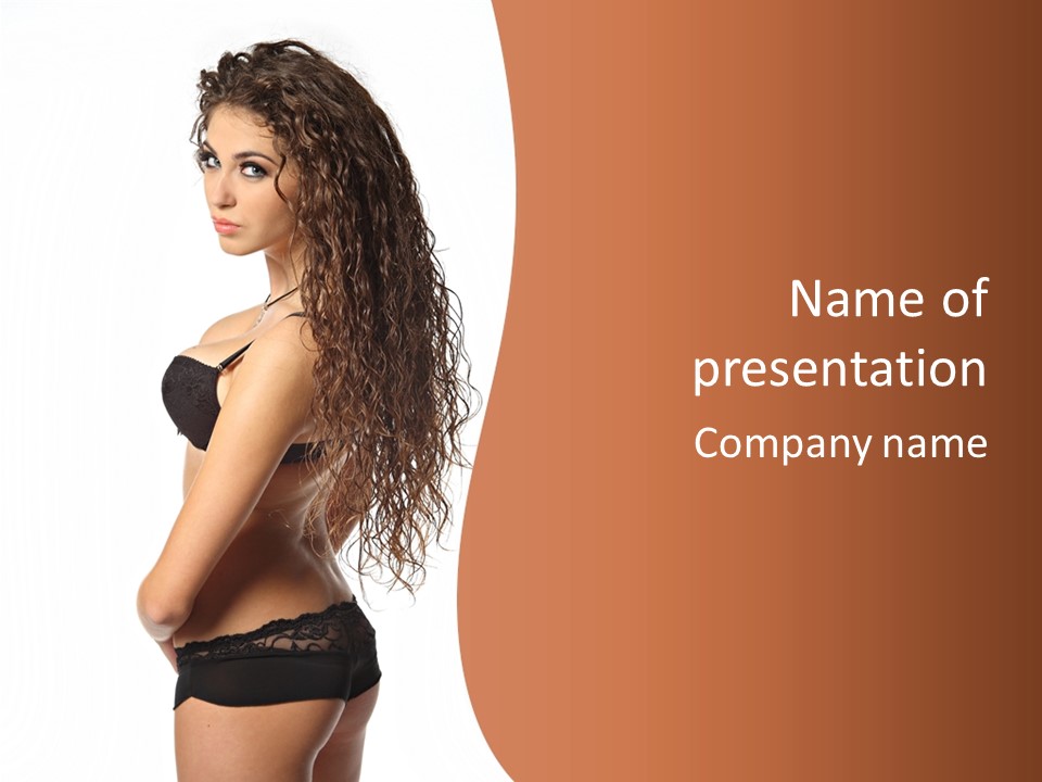 Sensual Makeup Underwear PowerPoint Template