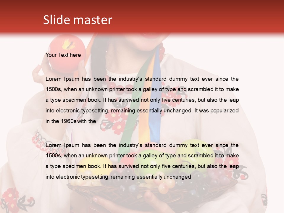 Smiling Pear Isolated PowerPoint Template