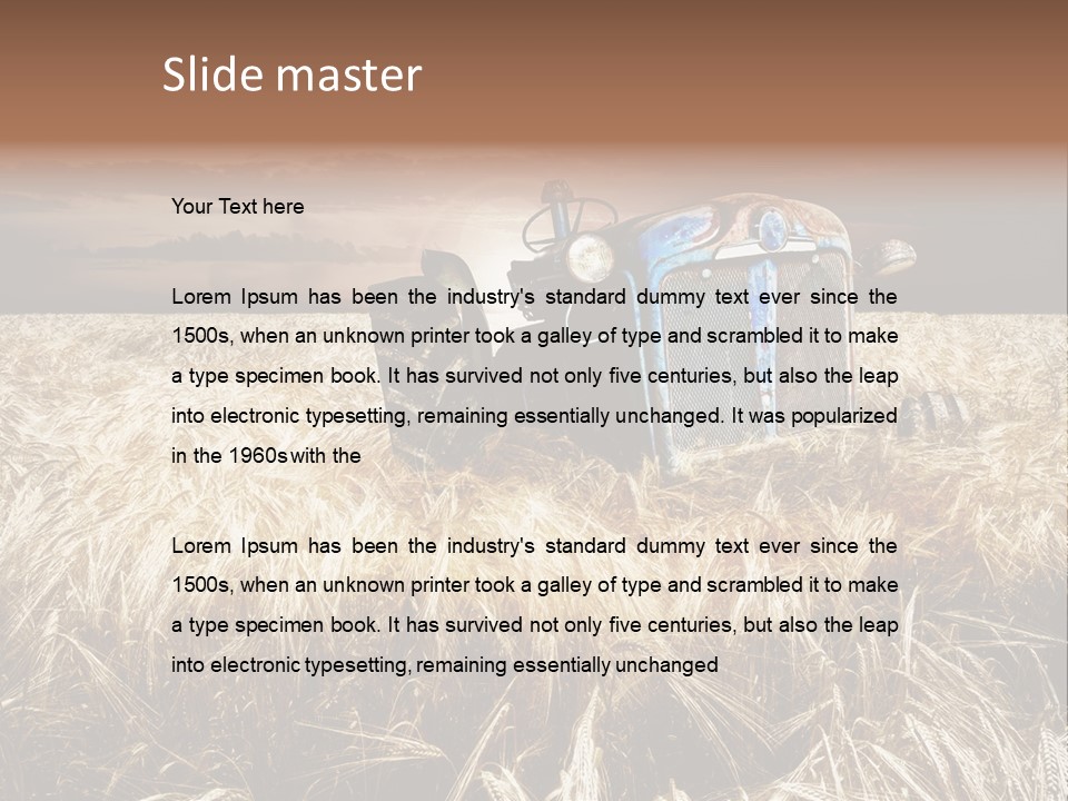 Abandoned Ancient Tractor PowerPoint Template