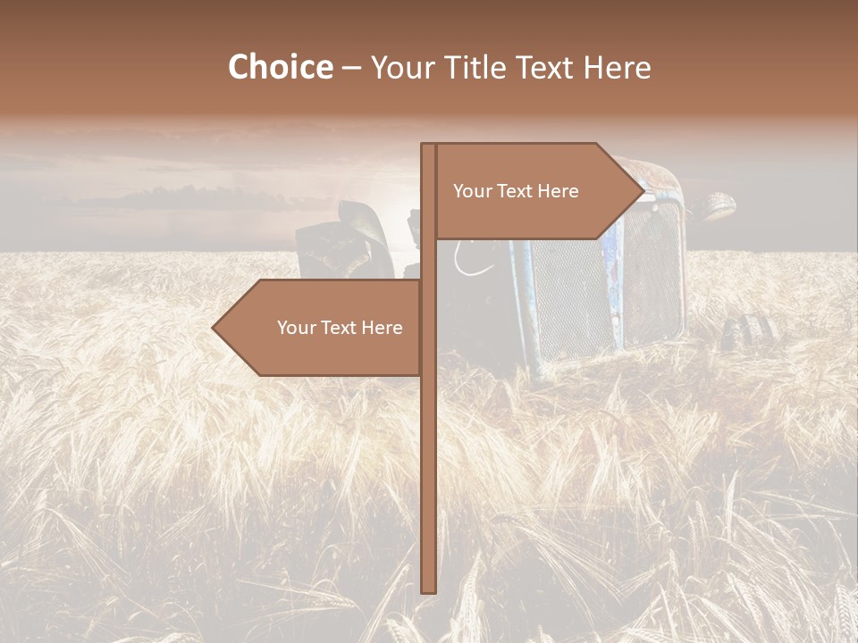 Abandoned Ancient Tractor PowerPoint Template