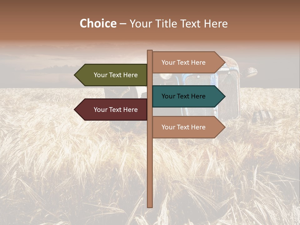 Abandoned Ancient Tractor PowerPoint Template