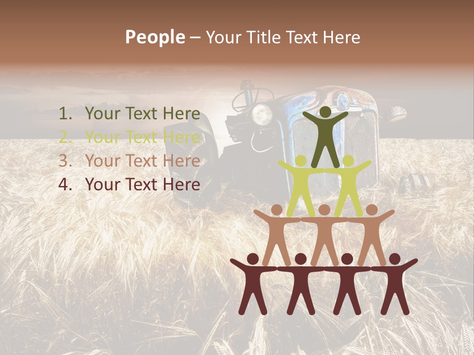 Abandoned Ancient Tractor PowerPoint Template