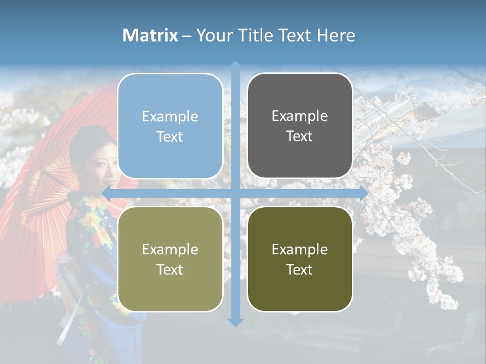 Flower Blue Pretty PowerPoint Template