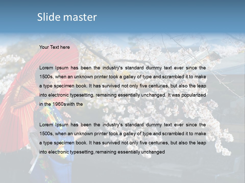 Flower Blue Pretty PowerPoint Template