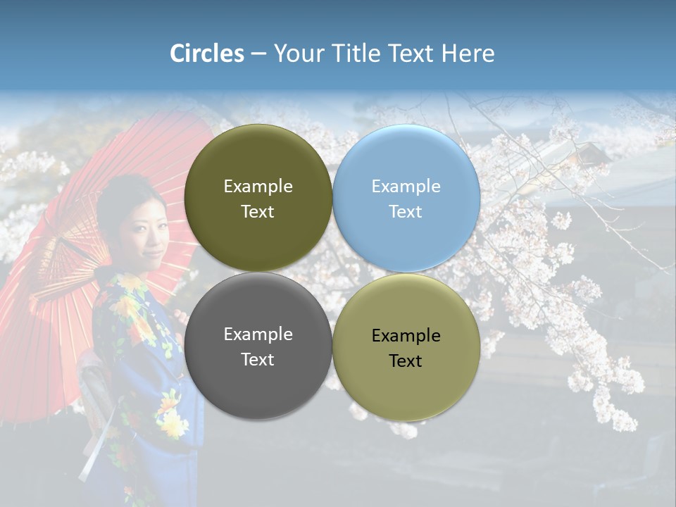 Flower Blue Pretty PowerPoint Template