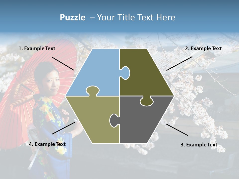 Flower Blue Pretty PowerPoint Template