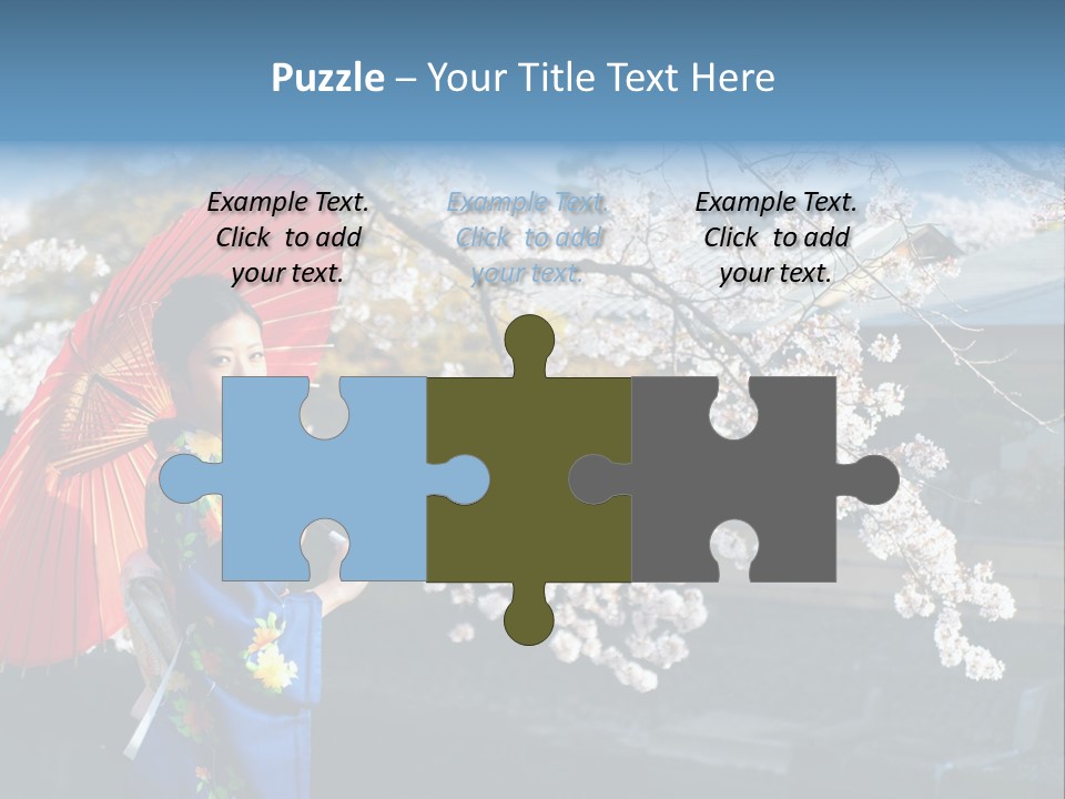 Flower Blue Pretty PowerPoint Template