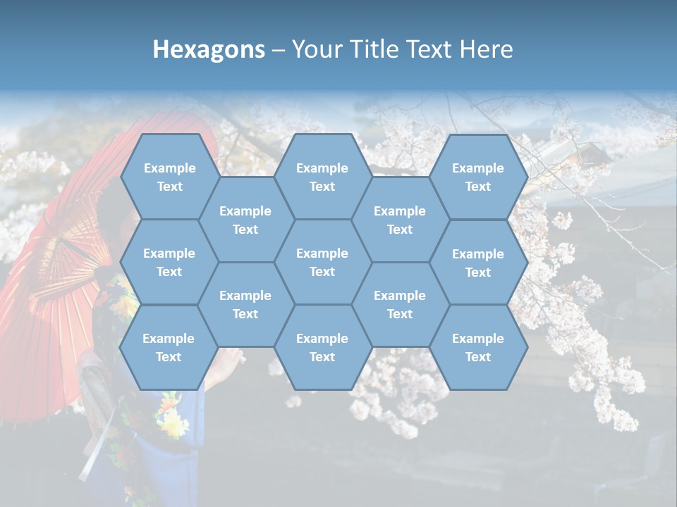 Flower Blue Pretty PowerPoint Template