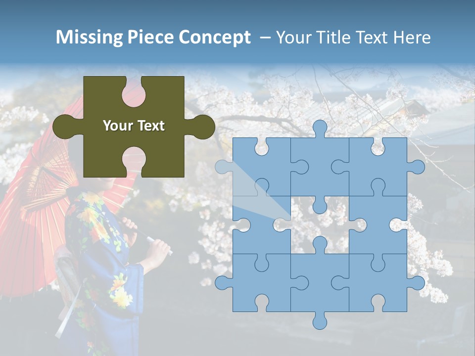 Flower Blue Pretty PowerPoint Template