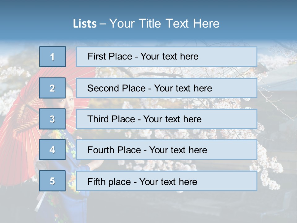 Flower Blue Pretty PowerPoint Template