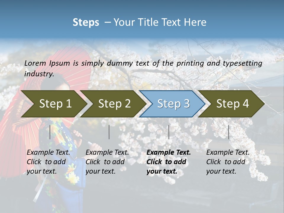 Flower Blue Pretty PowerPoint Template