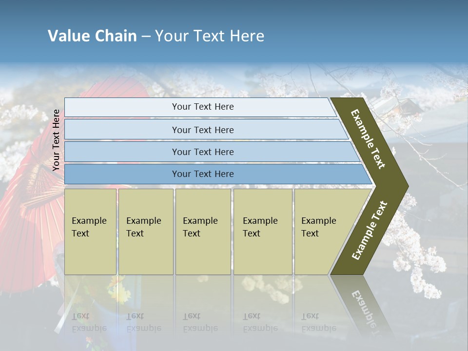 Flower Blue Pretty PowerPoint Template