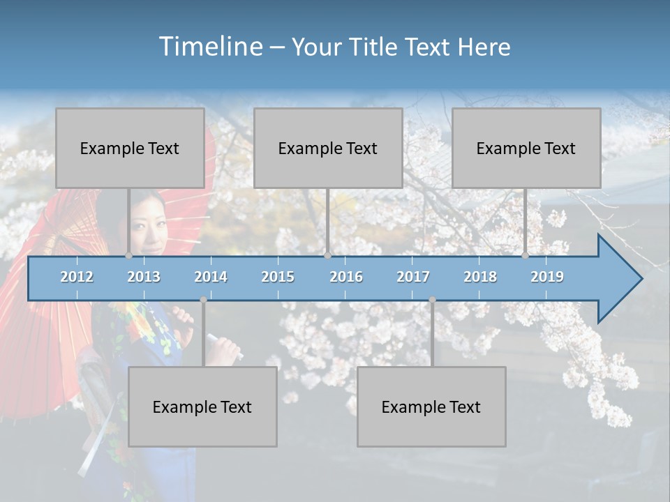 Flower Blue Pretty PowerPoint Template