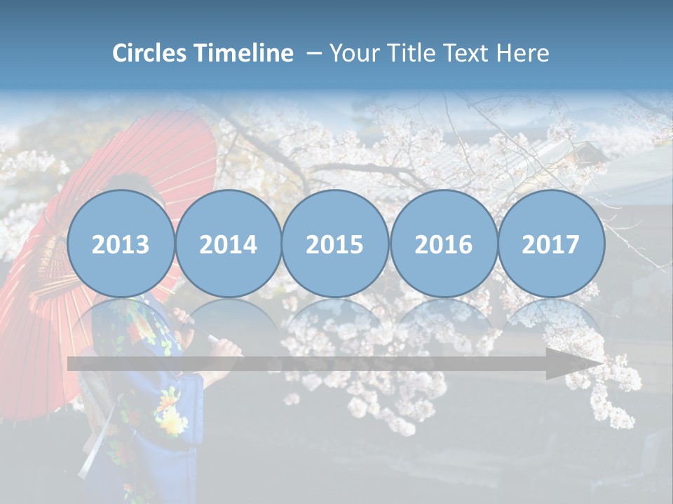 Flower Blue Pretty PowerPoint Template