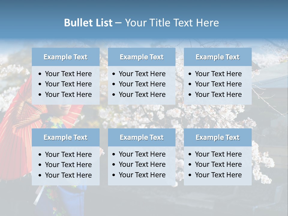 Flower Blue Pretty PowerPoint Template