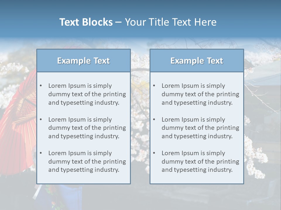 Flower Blue Pretty PowerPoint Template