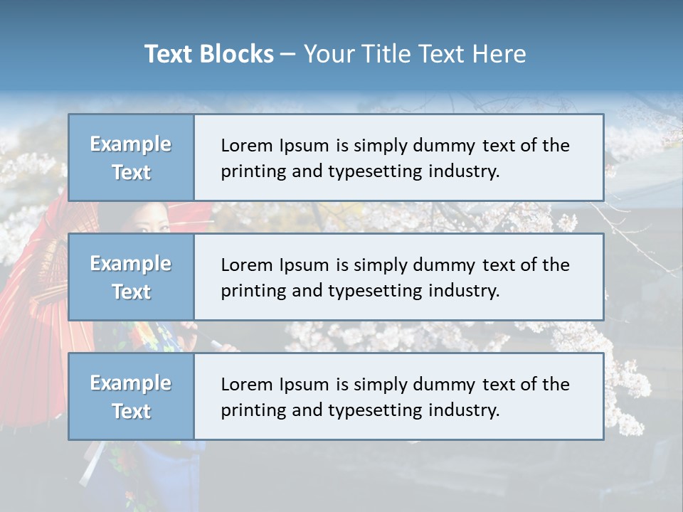 Flower Blue Pretty PowerPoint Template