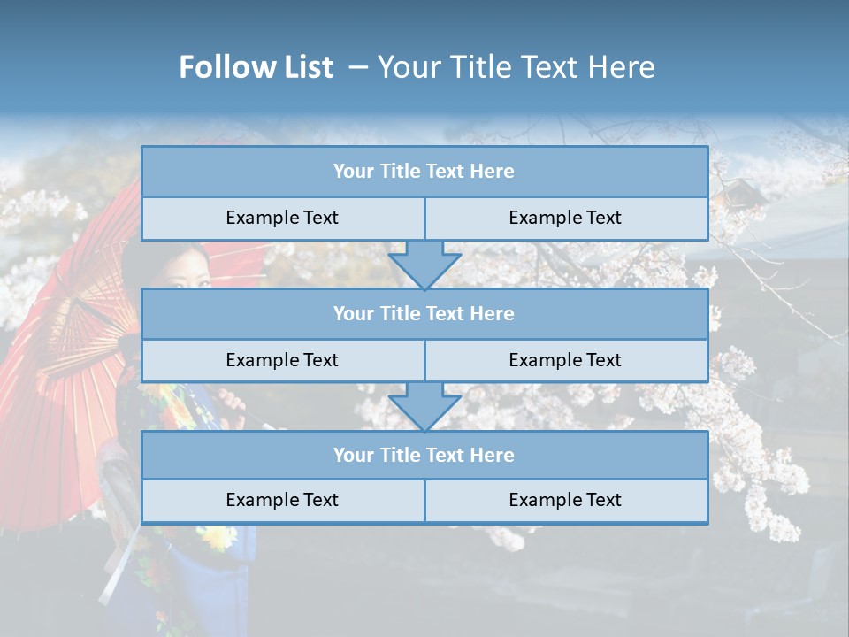 Flower Blue Pretty PowerPoint Template