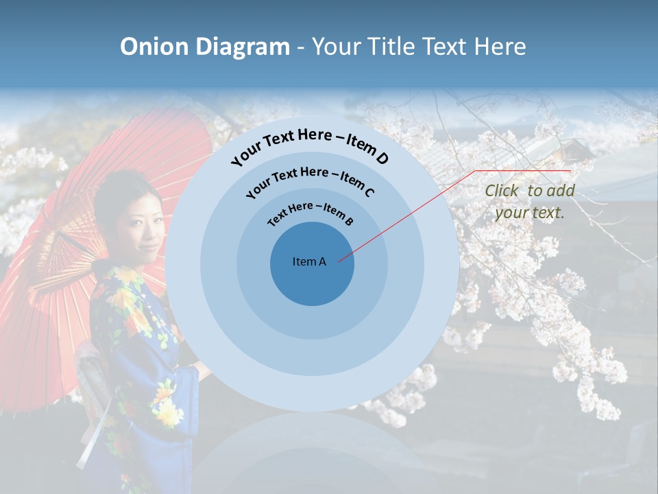 Flower Blue Pretty PowerPoint Template