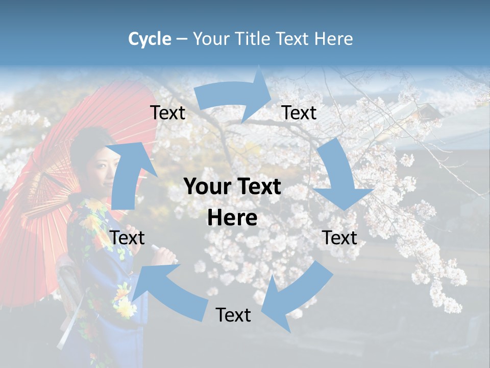 Flower Blue Pretty PowerPoint Template