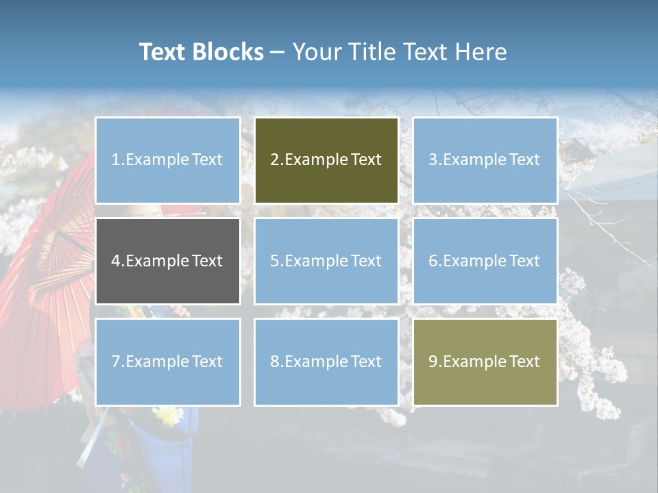 Flower Blue Pretty PowerPoint Template