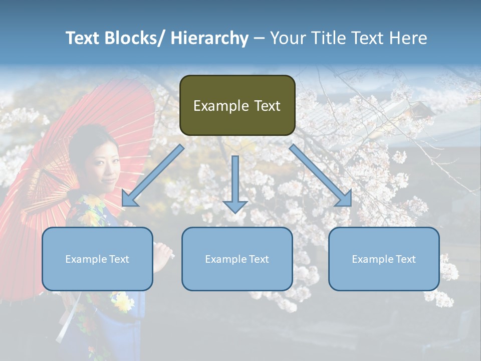 Flower Blue Pretty PowerPoint Template