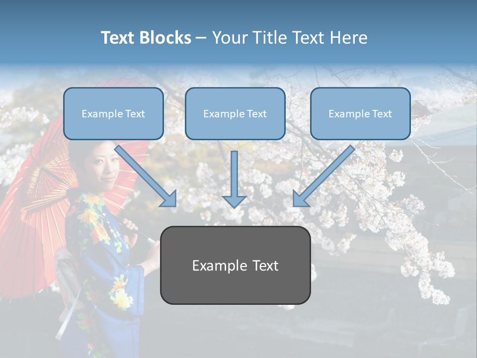 Flower Blue Pretty PowerPoint Template