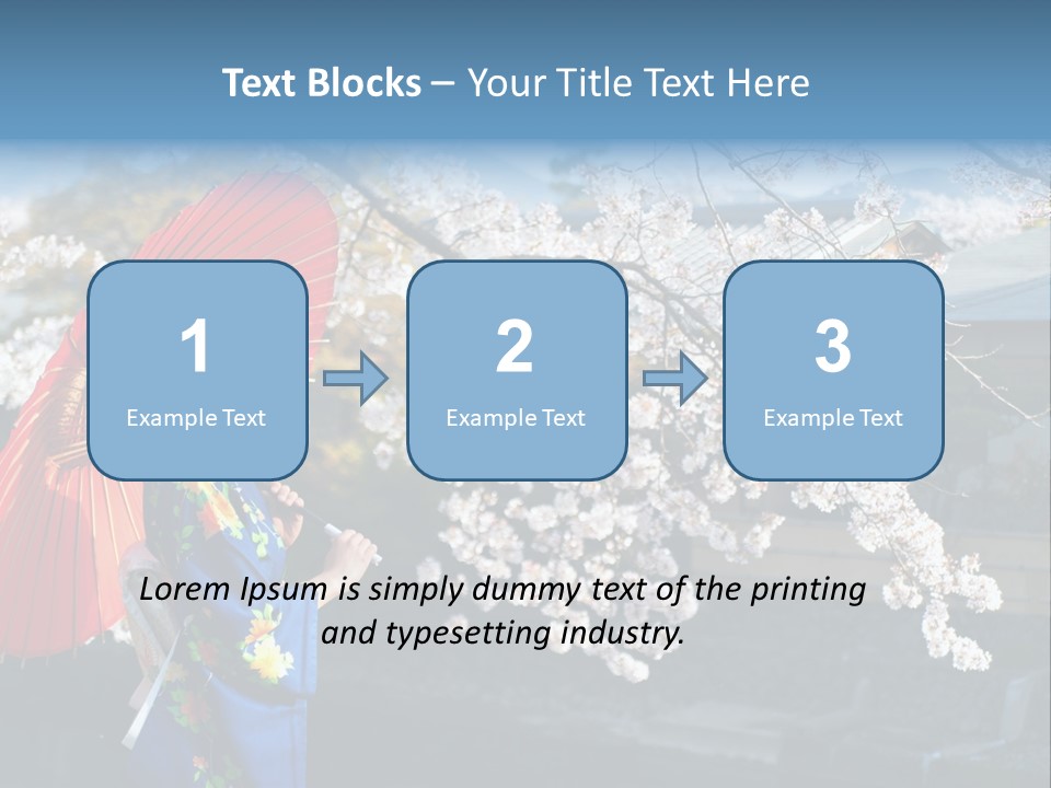 Flower Blue Pretty PowerPoint Template