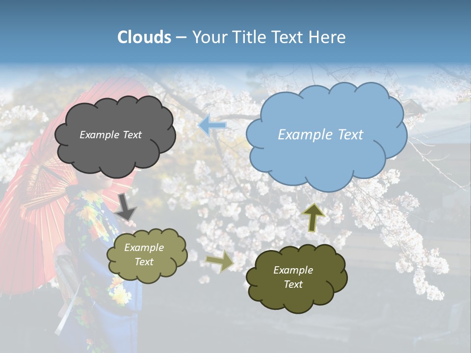 Flower Blue Pretty PowerPoint Template