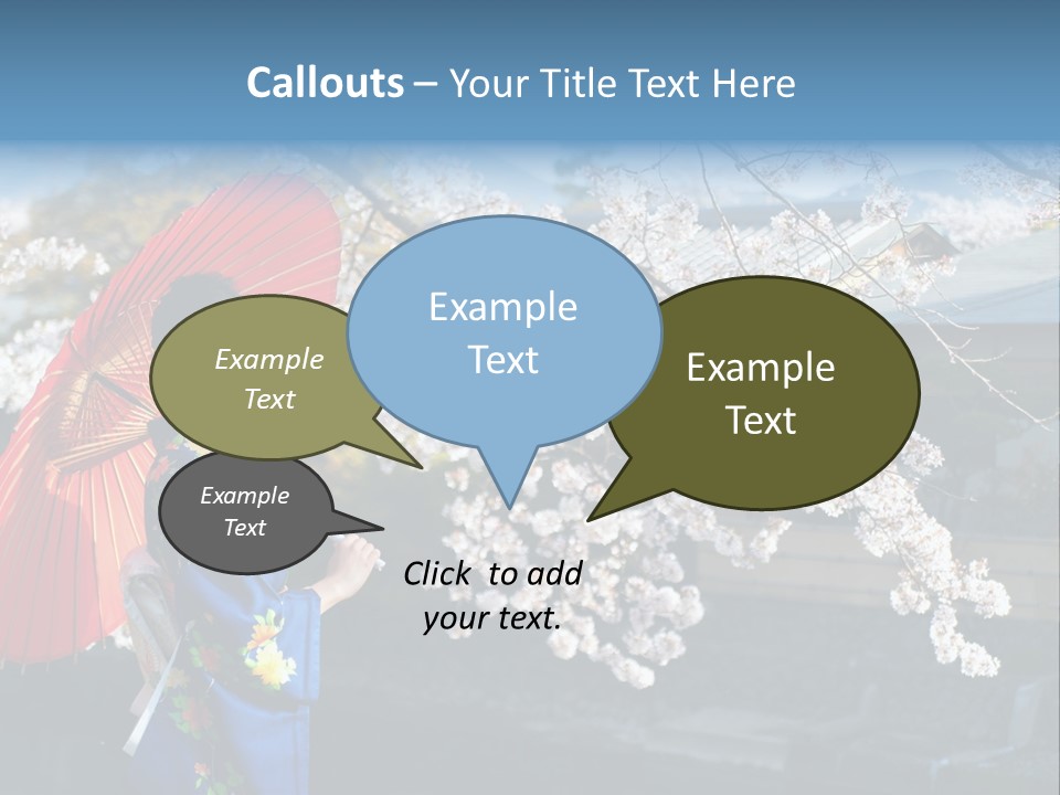 Flower Blue Pretty PowerPoint Template