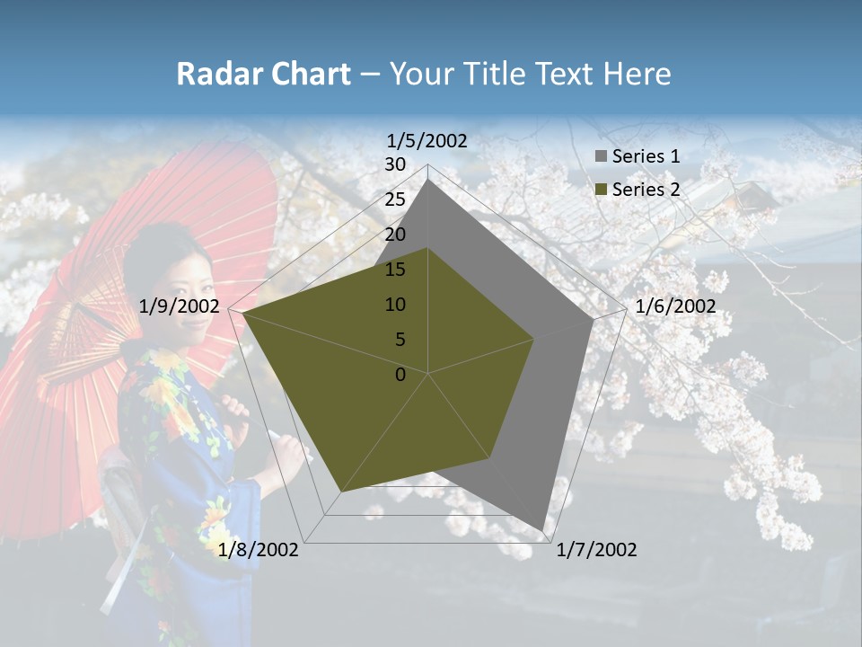 Flower Blue Pretty PowerPoint Template