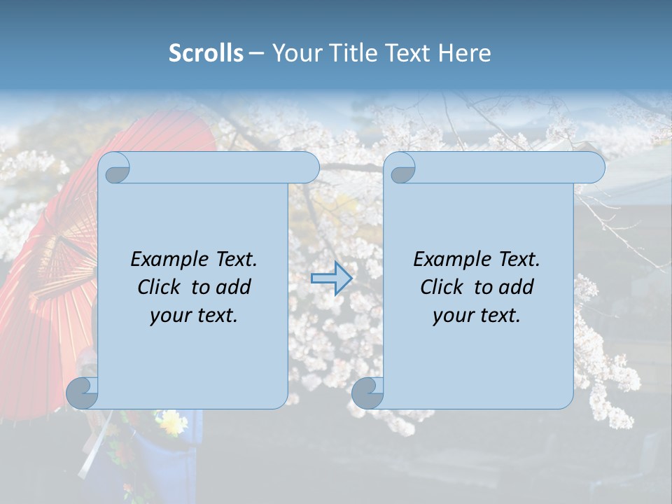 Flower Blue Pretty PowerPoint Template