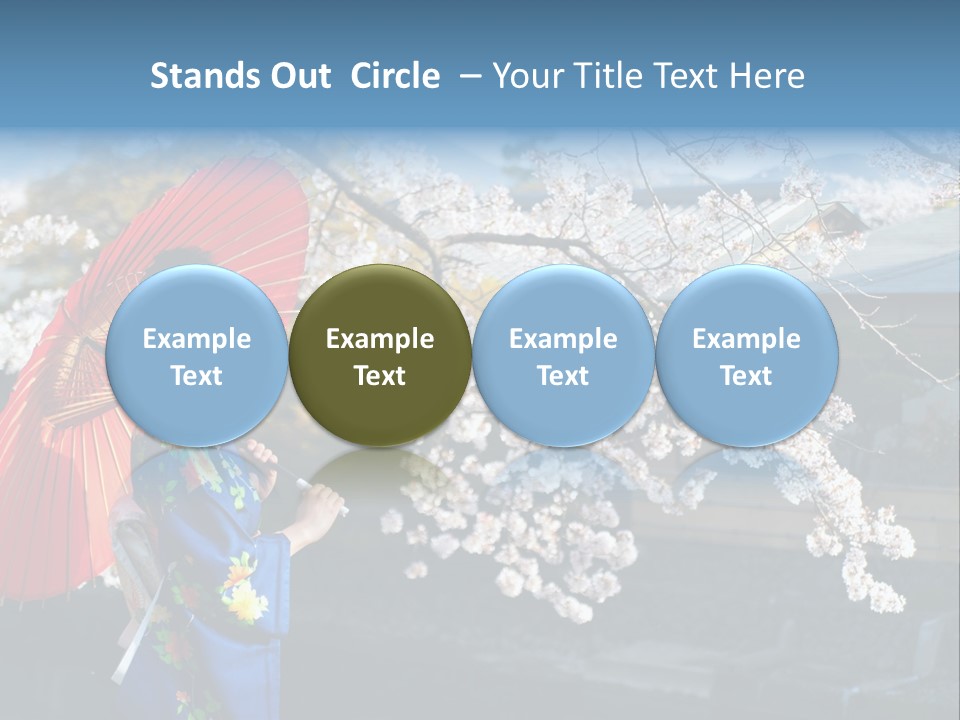 Flower Blue Pretty PowerPoint Template