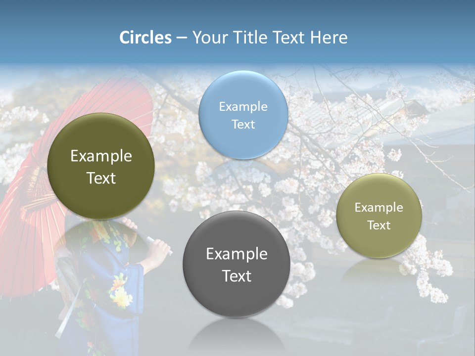 Flower Blue Pretty PowerPoint Template