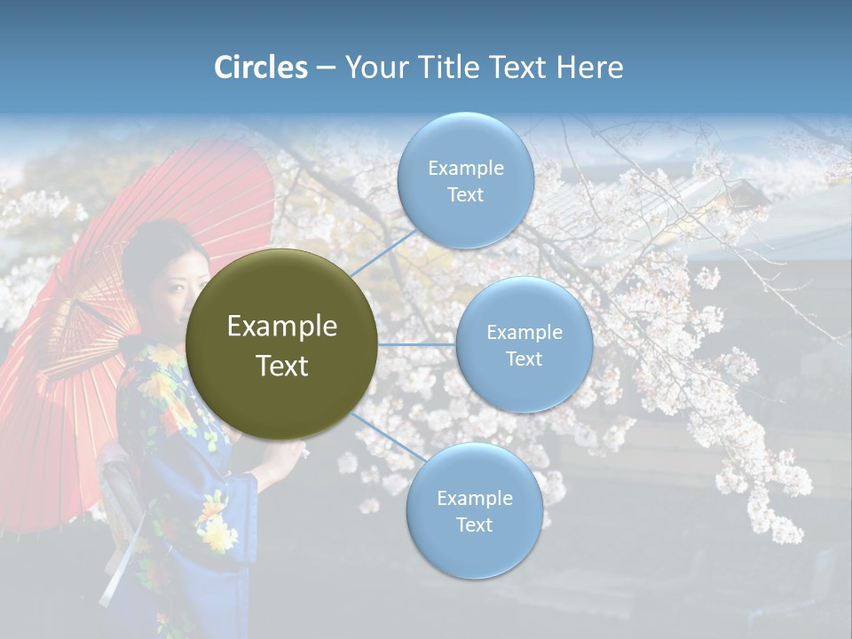 Flower Blue Pretty PowerPoint Template