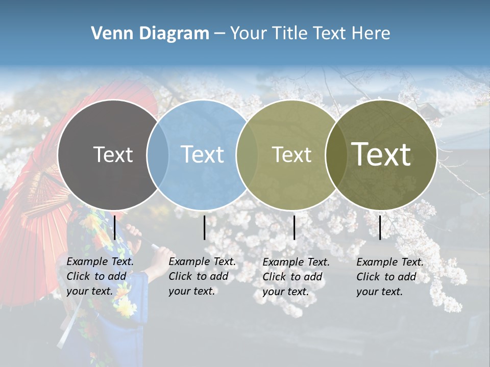 Flower Blue Pretty PowerPoint Template