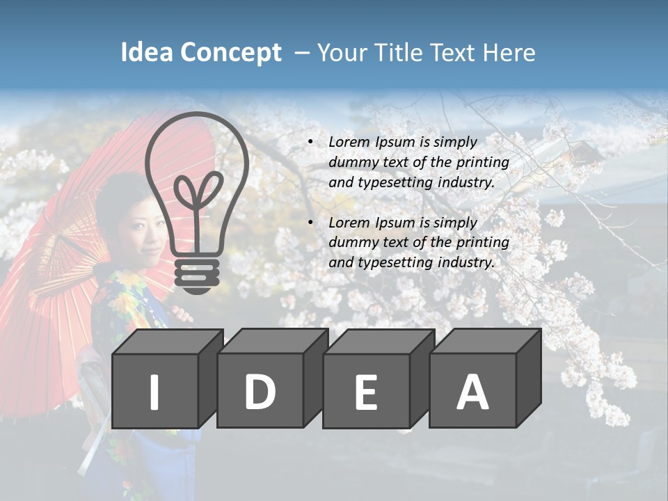 Flower Blue Pretty PowerPoint Template