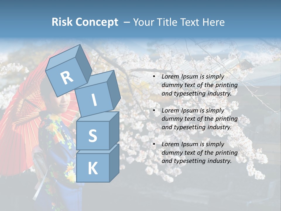 Flower Blue Pretty PowerPoint Template